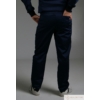 Kép 2/3 - ALAN sötétkék slim szaténpamut férfi/női munkaruha nadrág